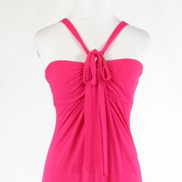 Pink CACHE asymmetrical hem dress S - Picture 2 of 8